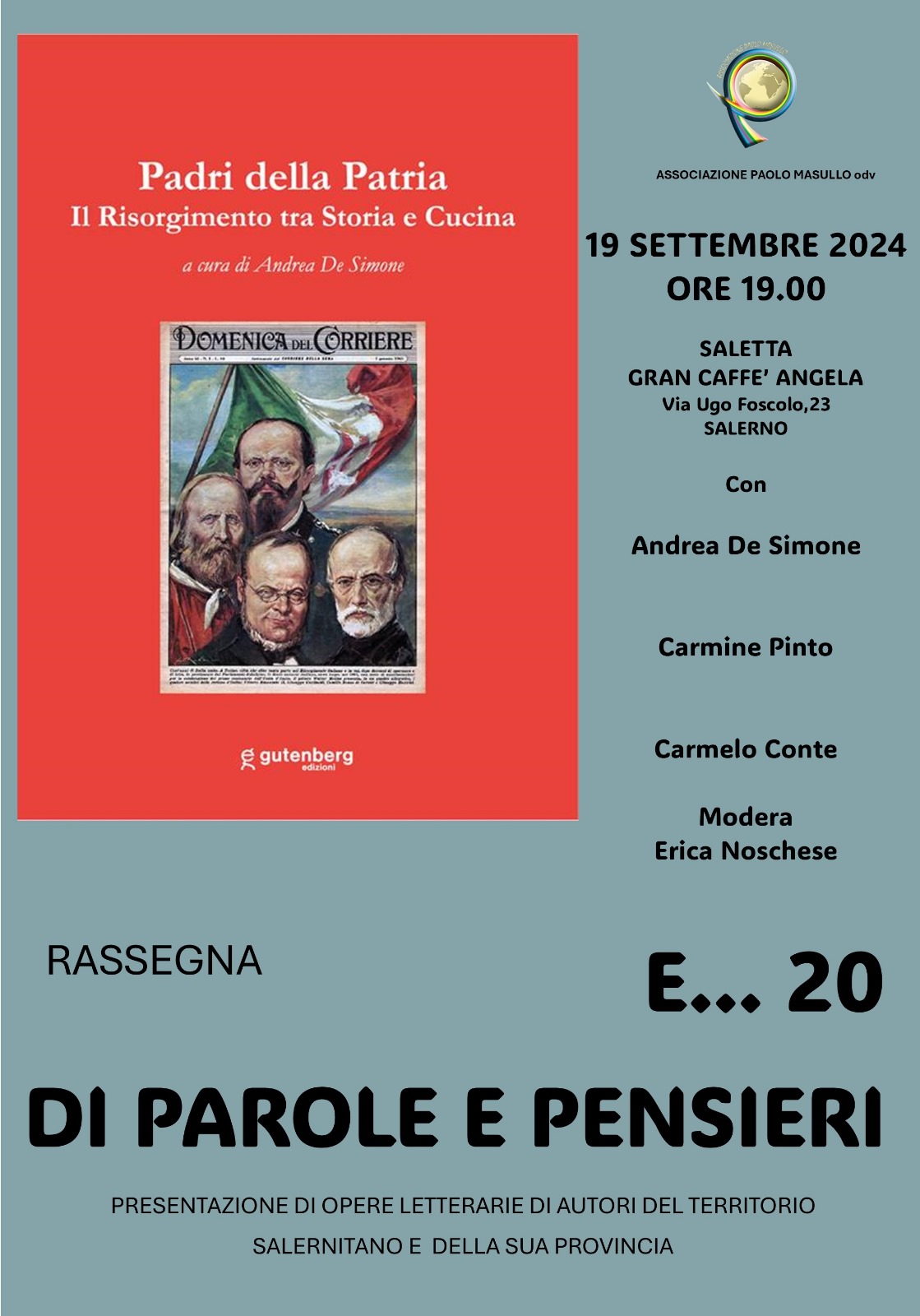 Salerno: presentazione libro di Andrea De Simone “I Padri della patria”