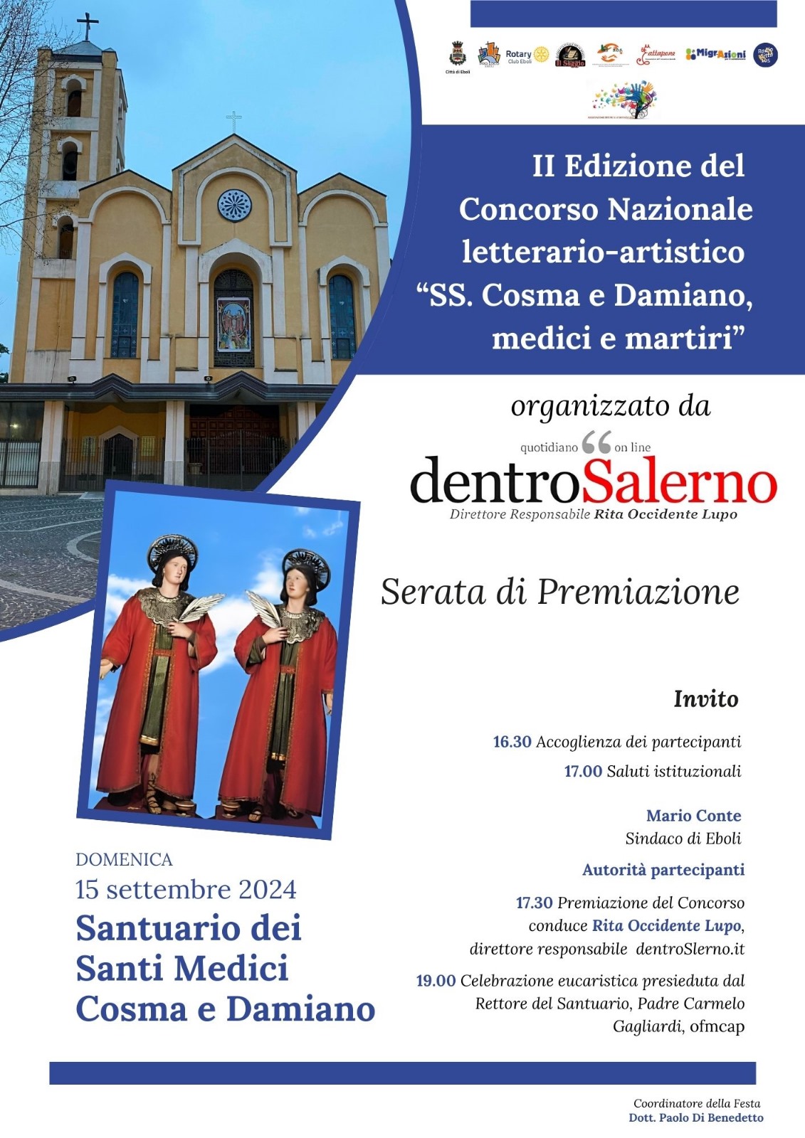 Eboli: Santuario SS. Cosma e Damiano, stagione concertistica e Premiazione Concorso