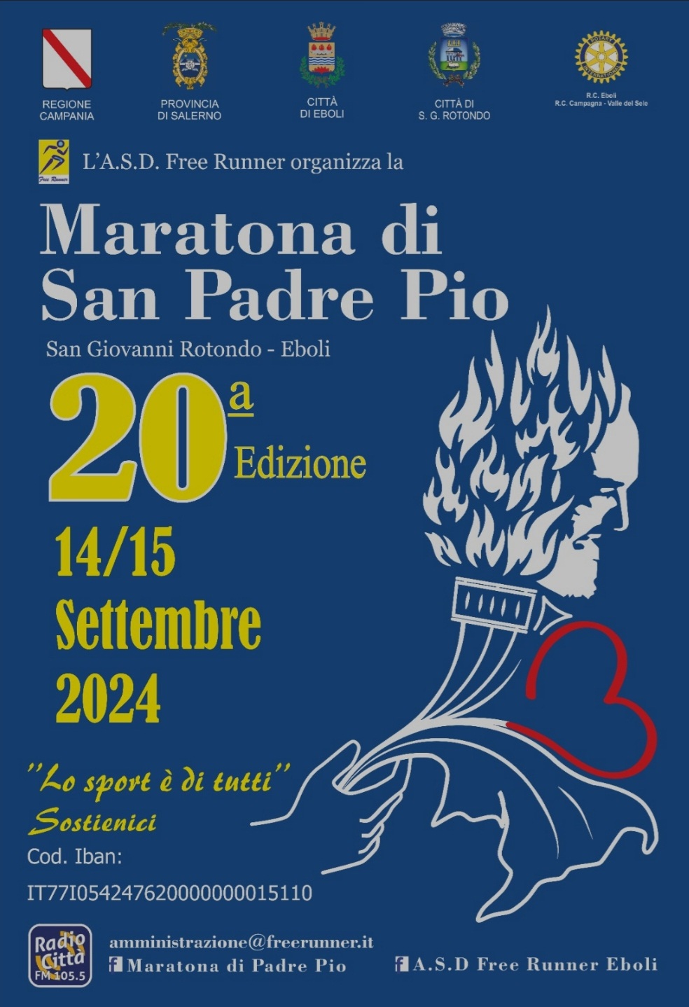 Eboli: Maratona di San Padre Pio da Pietrelcina, evento di Sport, Fede e Solidarietà