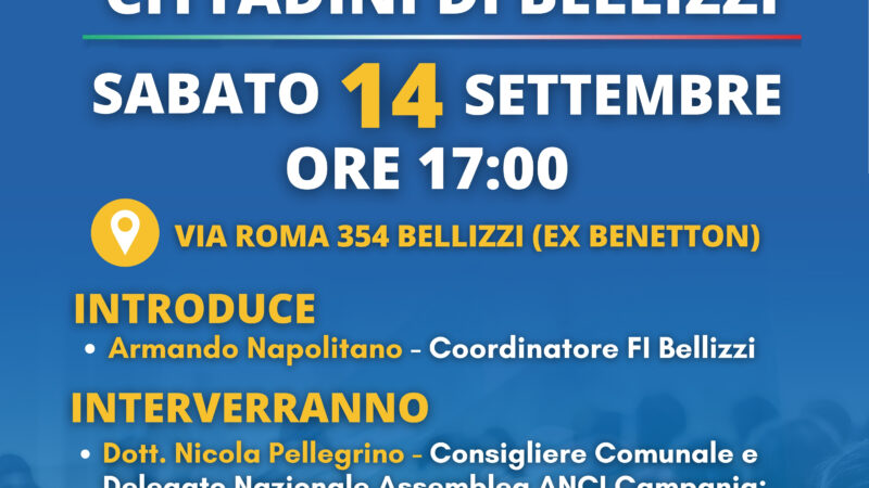 Bellizzi: FI, futuro del territorio, incontro con consigliere comunale Pellegrino