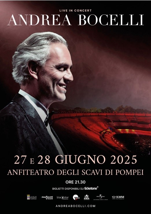 Pompei: Andrea Bocelli live ad Anfiteatro Scavi