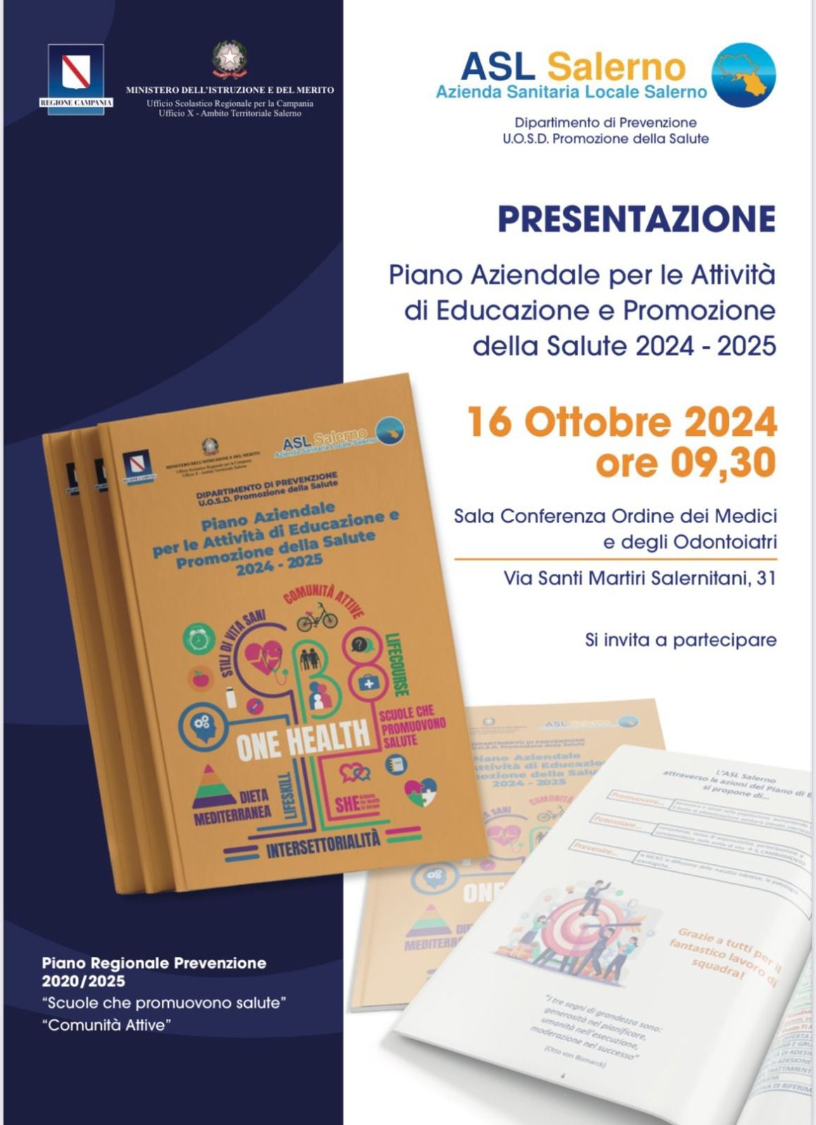 Salerno: presentazione Catalogo Aziendale per Educazione e Promozione Salute  