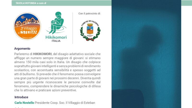 Salerno: Salute Mentale, Tavola rotonda “Hikikomori, salute mentale e rifiuto della cura”