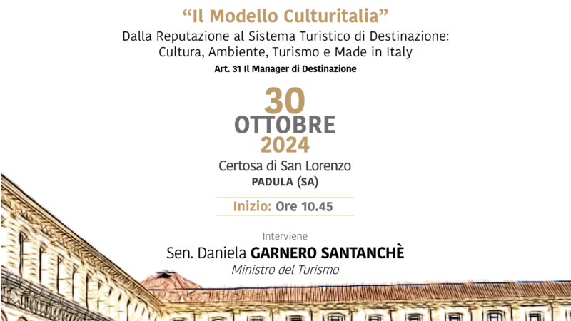 Padula: in Certosa presentazione “Modello Culturitalia” con Ministro Santanchè