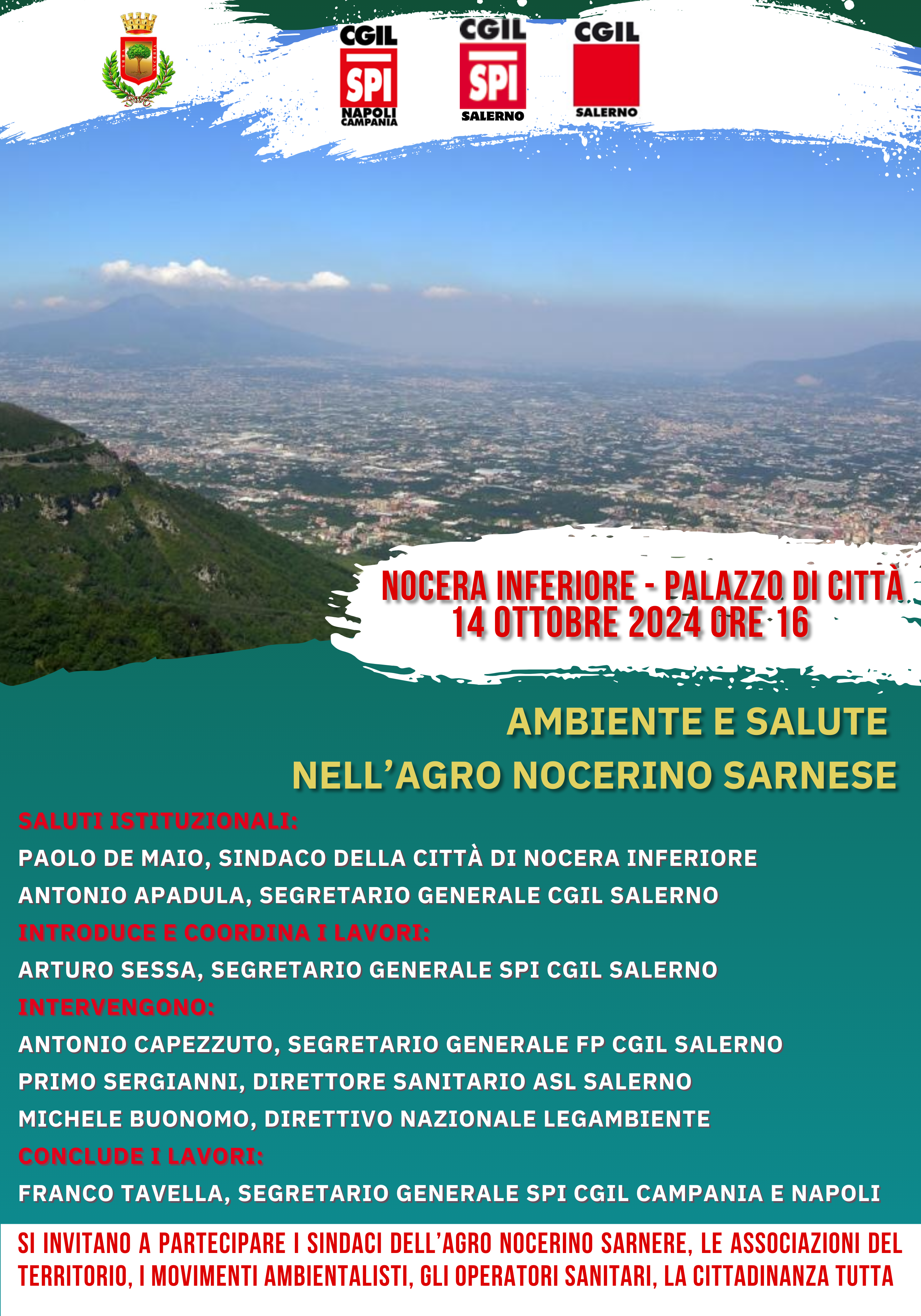 Nocera Inferiore: Cgil, a Palazzo di Città incontro su Ambiente e Salute