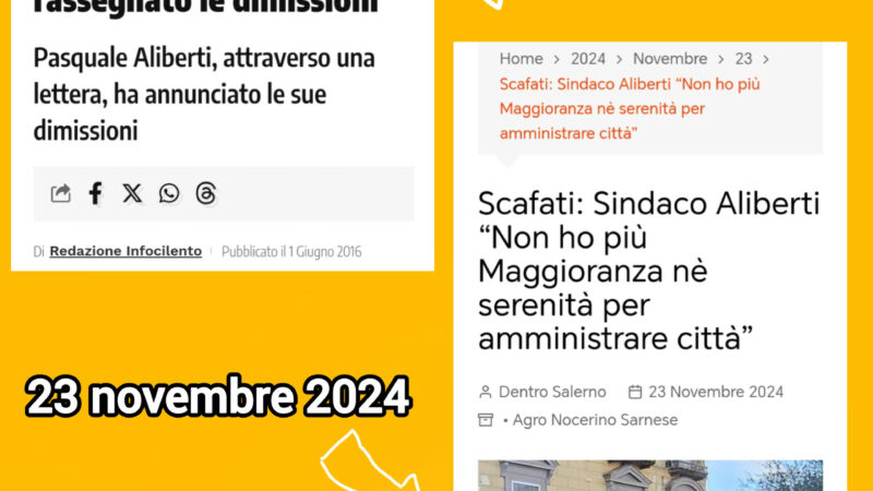 Scafati: consiglieri comunali Michele Grimaldi e Francesco Velardo su crisi di Maggioranza comunale  