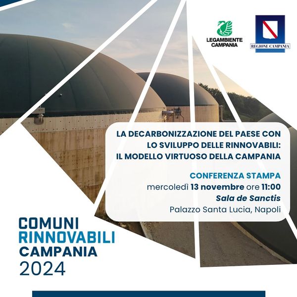 Campania: Legambiente, presentazione Rapporto Comuni Rinnovabili Campania 2024