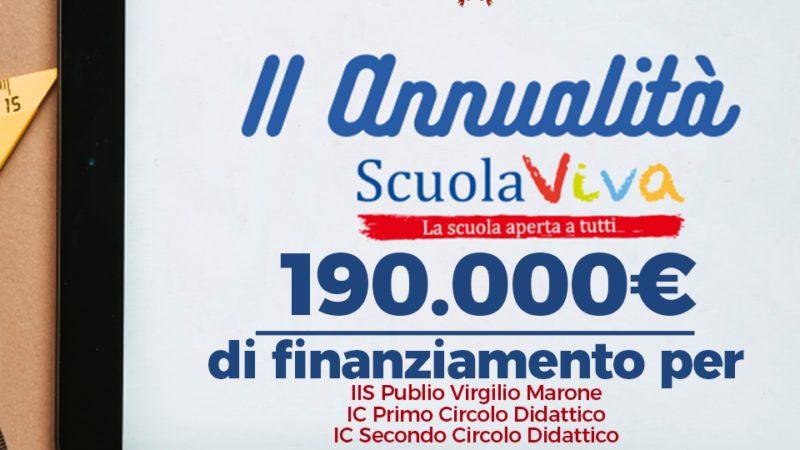 Mercato San Severino: Scuole, finanziamento regionale 2^ annualità Scuola Viva