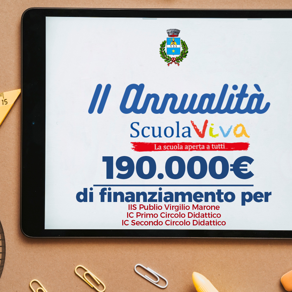 Mercato San Severino: Scuole, finanziamento regionale 2^ annualità Scuola Viva