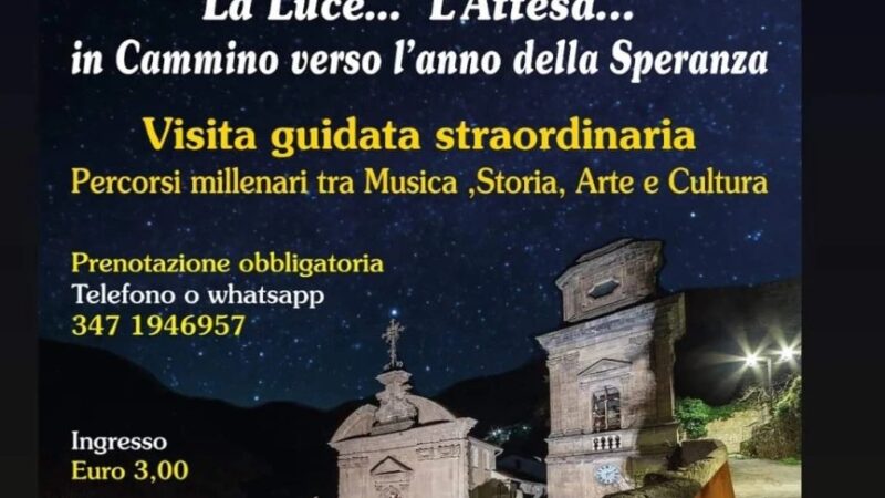 Cava de’ Tirreni: Abbazia, visita guidata “La Luce… L’Attesa… In cammino verso l’Anno della Speranza”