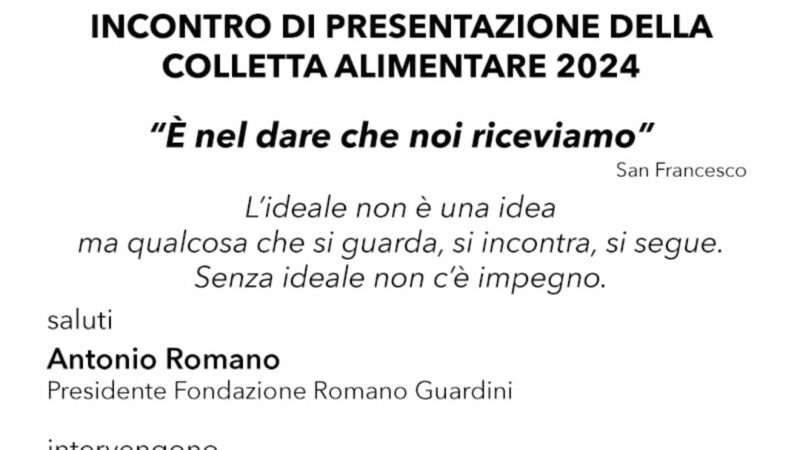 Napoli: presentazione 28^ Giornata Colletta alimentare, incontro