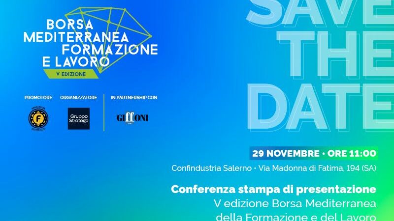 Salerno: Confindustria, V ediz. Borsa Mediterranea Formazione e Lavoro, conferenza stampa