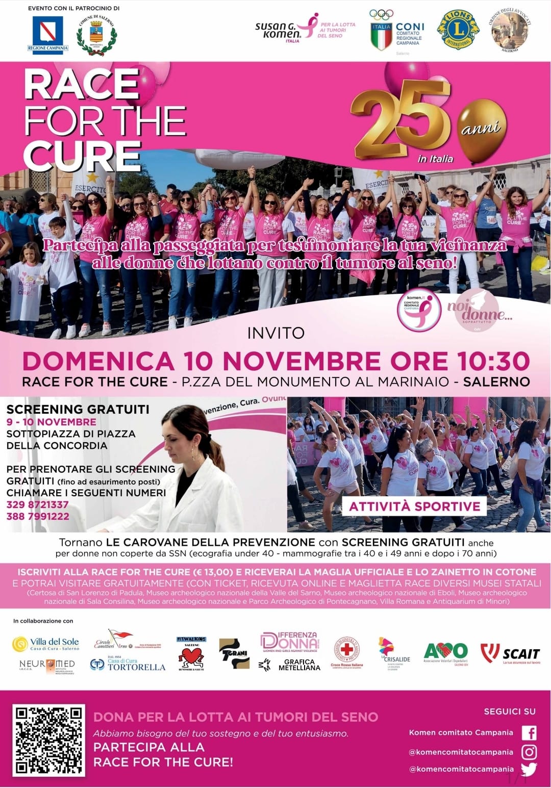 Salerno: ultima tappa campana di Race for the Cure di Komen  