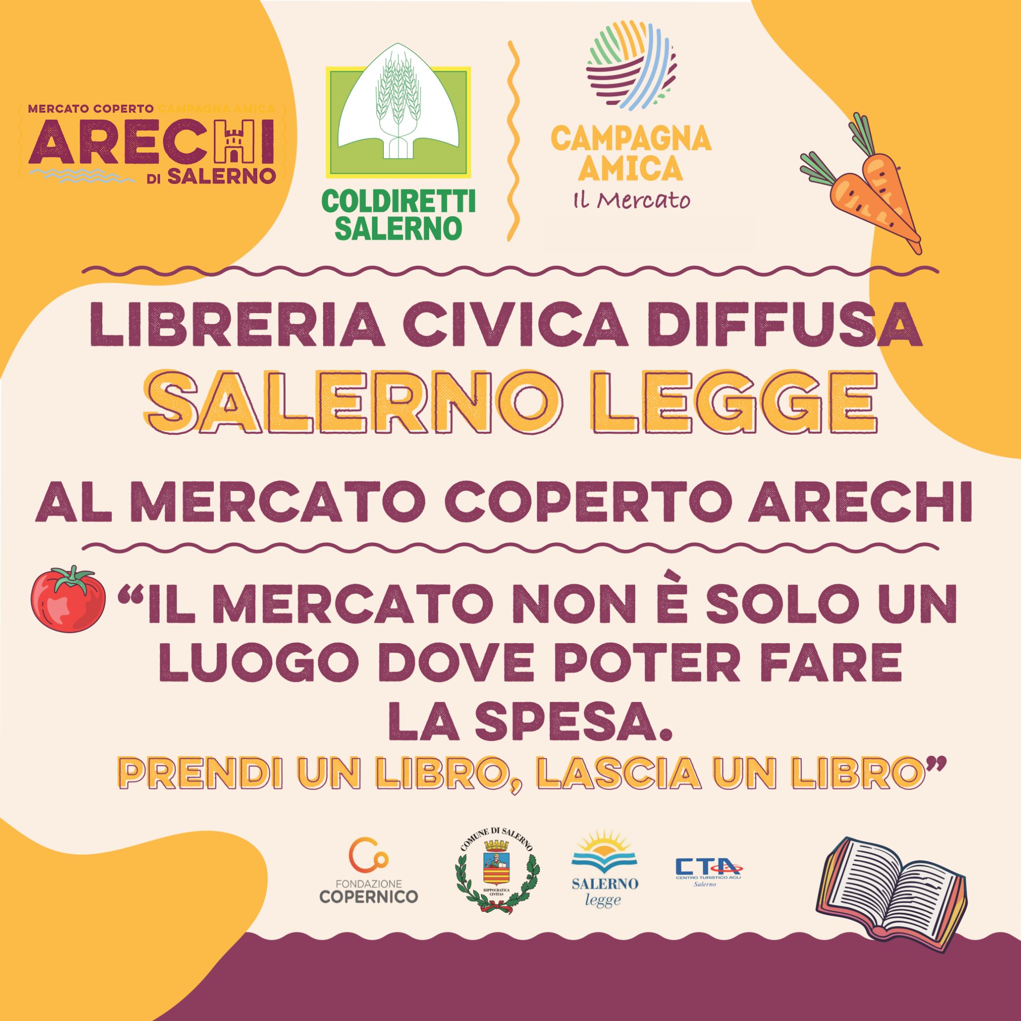 Salerno: Coldiretti, Mercato Campagna Amica Arechi, inaugurazione “Libreria Civica Diffusa”