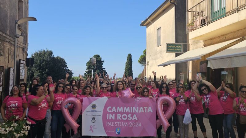 Capaccio Paestum: Lions Club, raccolti e donati oltre 4.000€ con “Camminata in Rosa” per AIRC  