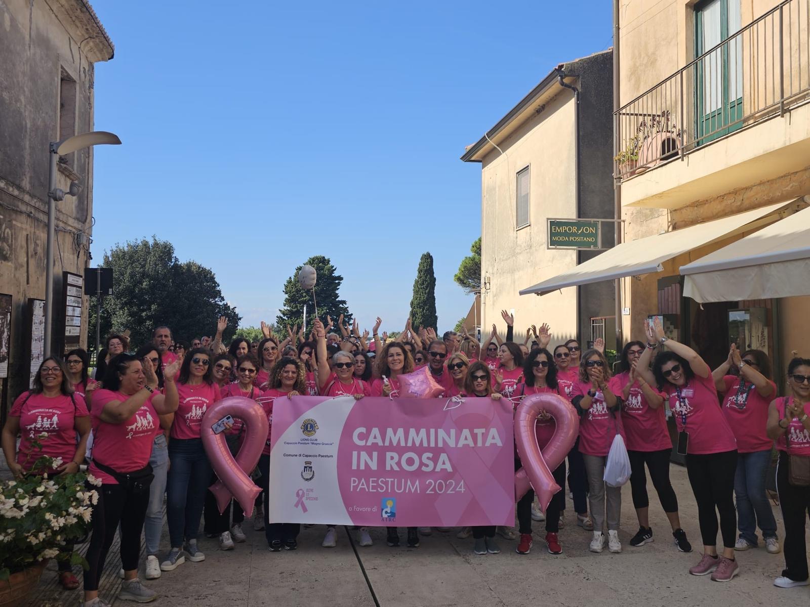 Capaccio Paestum: Lions Club, raccolti e donati oltre 4.000€ con “Camminata in Rosa” per AIRC  