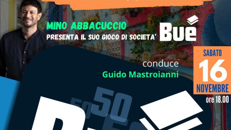 Vietri sul Mare: comico e attore partenopeo Mino Abbacuccio presenta suo gioco da tavola Buè