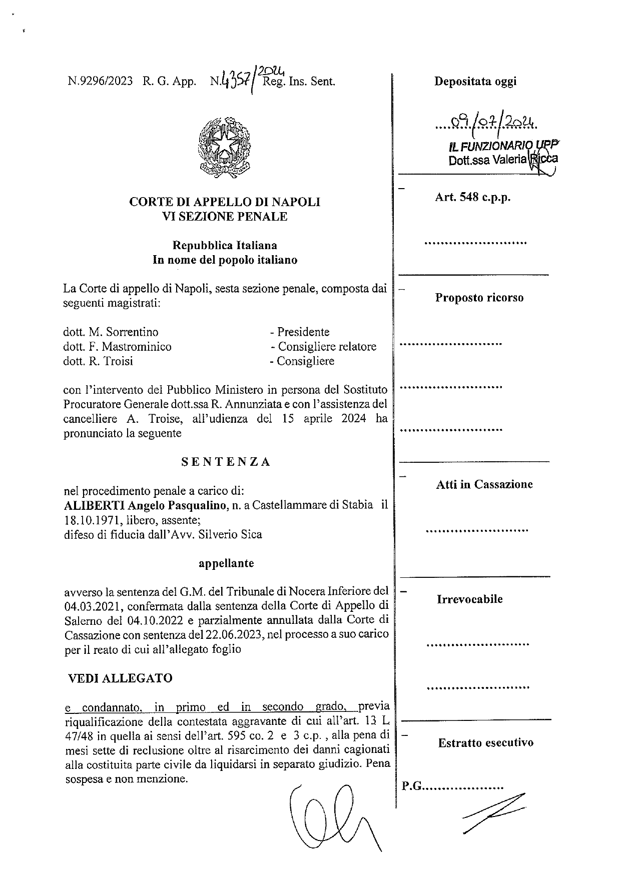 Scafati: FdI, diffamazione aggravata su social a Santocchio, condanna definitiva per Sindaco  Aliberti