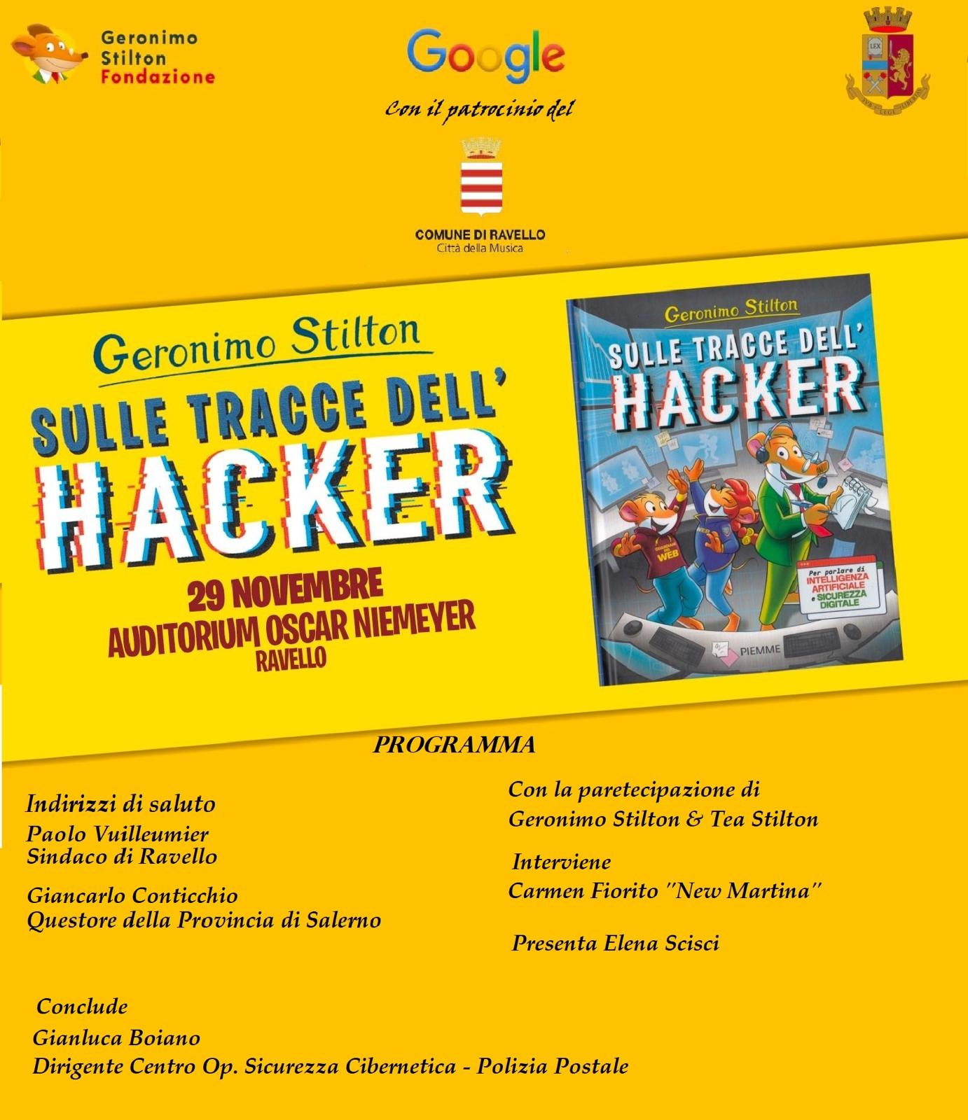 Ravello: “Sulle tracce dell’Hacker”, Geronimo Stilton – Polizia Postale per sicurezza online