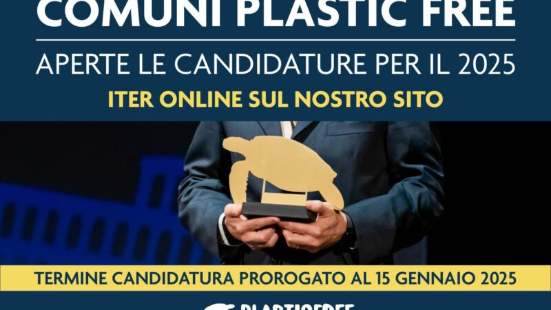 Campania: fino al 15 gennaio ’25 candidature per “Comune Plastic Free 2025”