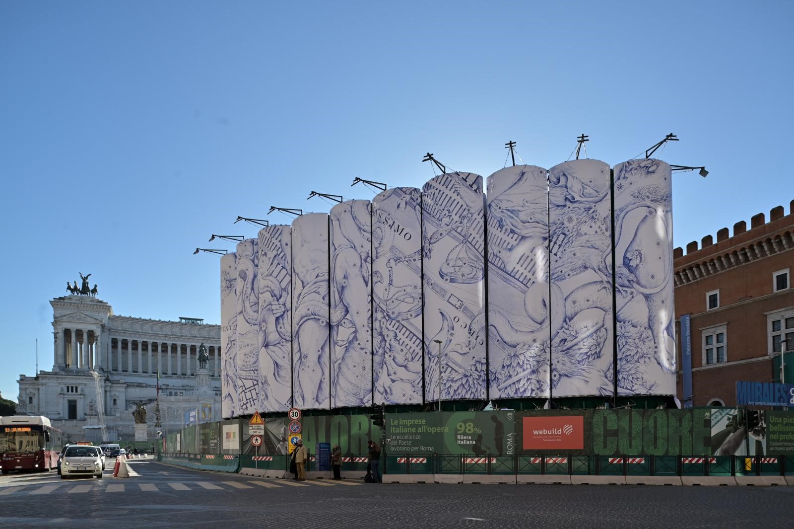 Roma: Webuild, a Piazza Venezia I opera “murales”, tra grandi installazioni artistiche di arte contemporanea a cielo aperto