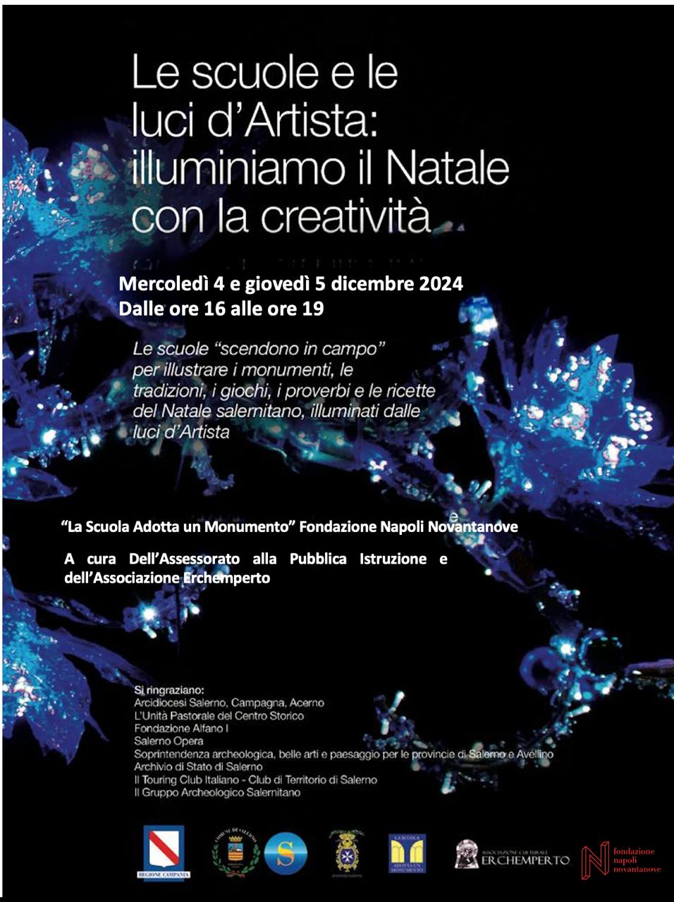 Salerno: Scuole creative e luci d’Artista, conferenza stampa