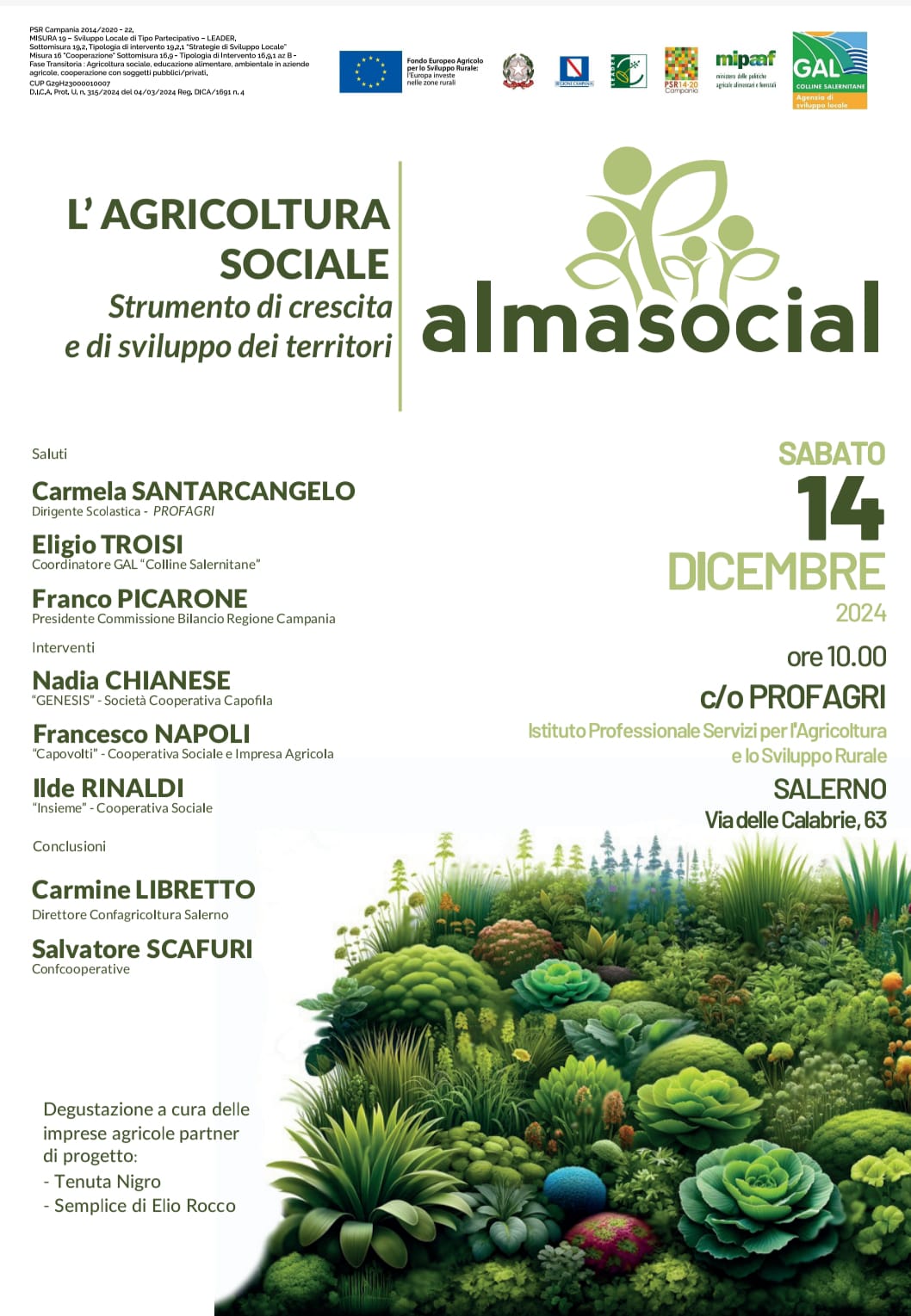 Salerno: presentazione risultati “ALMASOCIAL”, progetto d'”Agricoltura sociale”