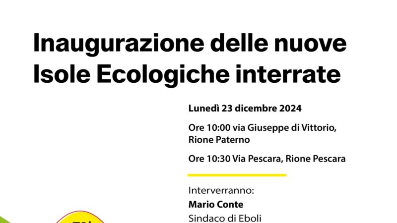 Eboli: inaugurazione 2 nuove isole ecologiche