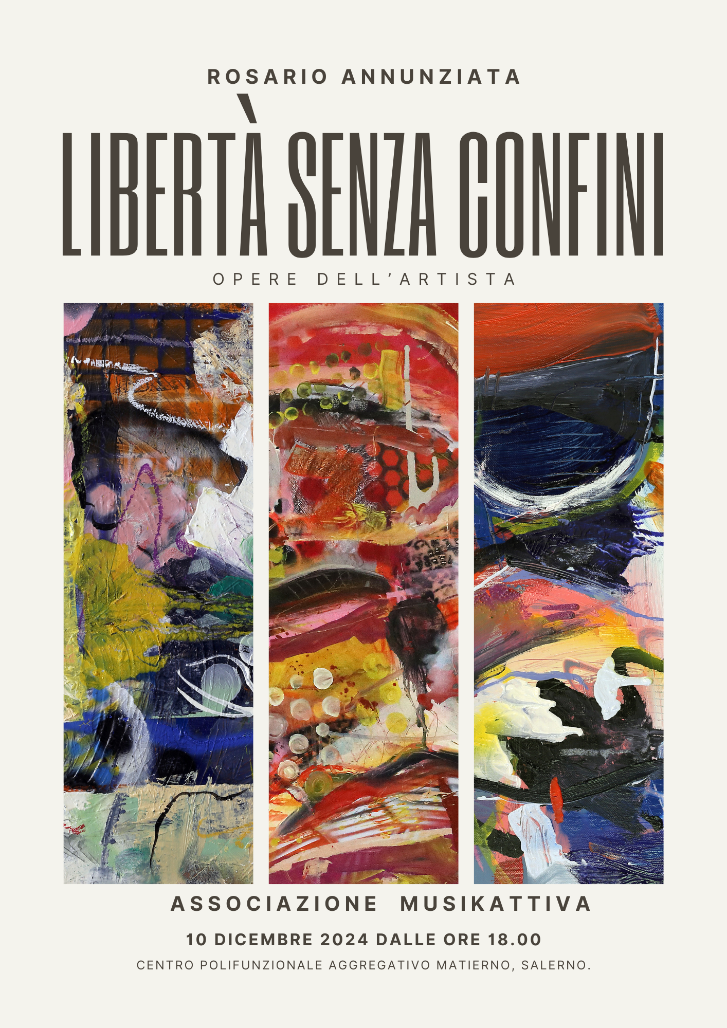 Salerno: Giornata Mondiale dei Diritti Umani, personale di Rosario Annunziata “Libertà senza confini”