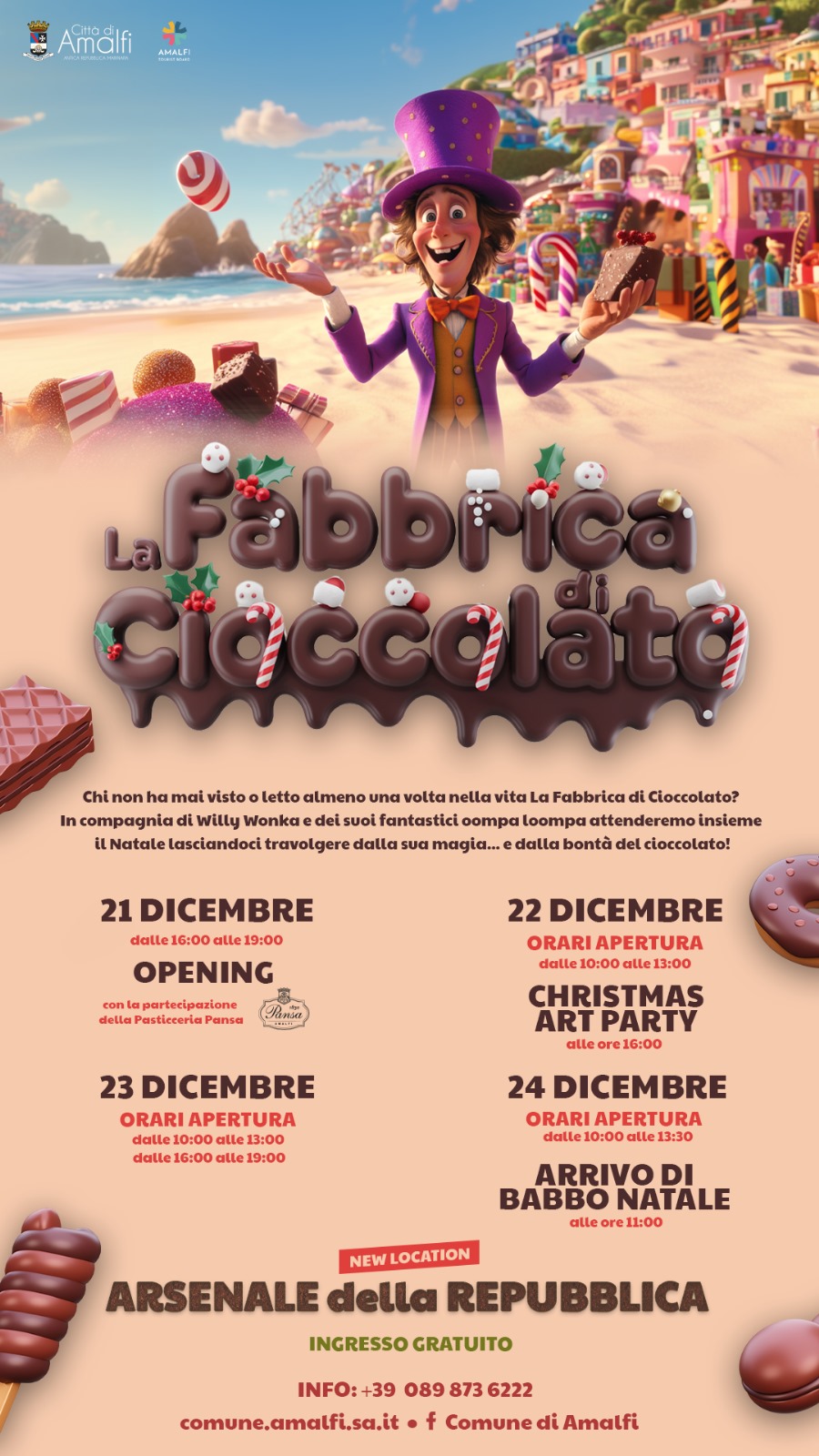 Amalfi: Madame et Monsieurs, Fabbrica di Cioccolato di Willy Wonka, inaugurazione