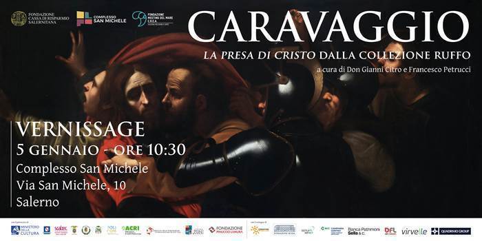 Salerno: Carisal, inaugurazione vernissage artistico “Caravaggio. La presa di Cristo dalla Collezione Ruffo”