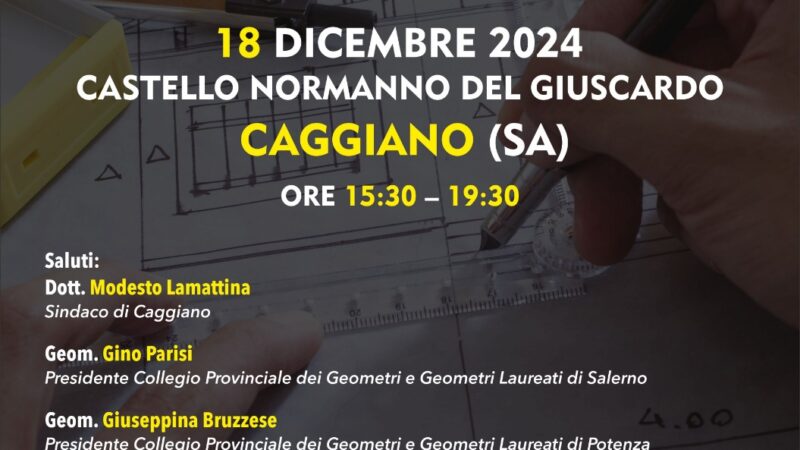 Caggiano: Ordine Geometri, corso di formazione su deontologia e ordinamento professionale