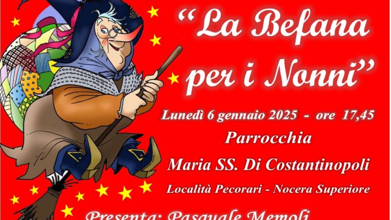 Nocera Superiore: Nova Sociale, XVII ediz. la Befana dei Nonni 