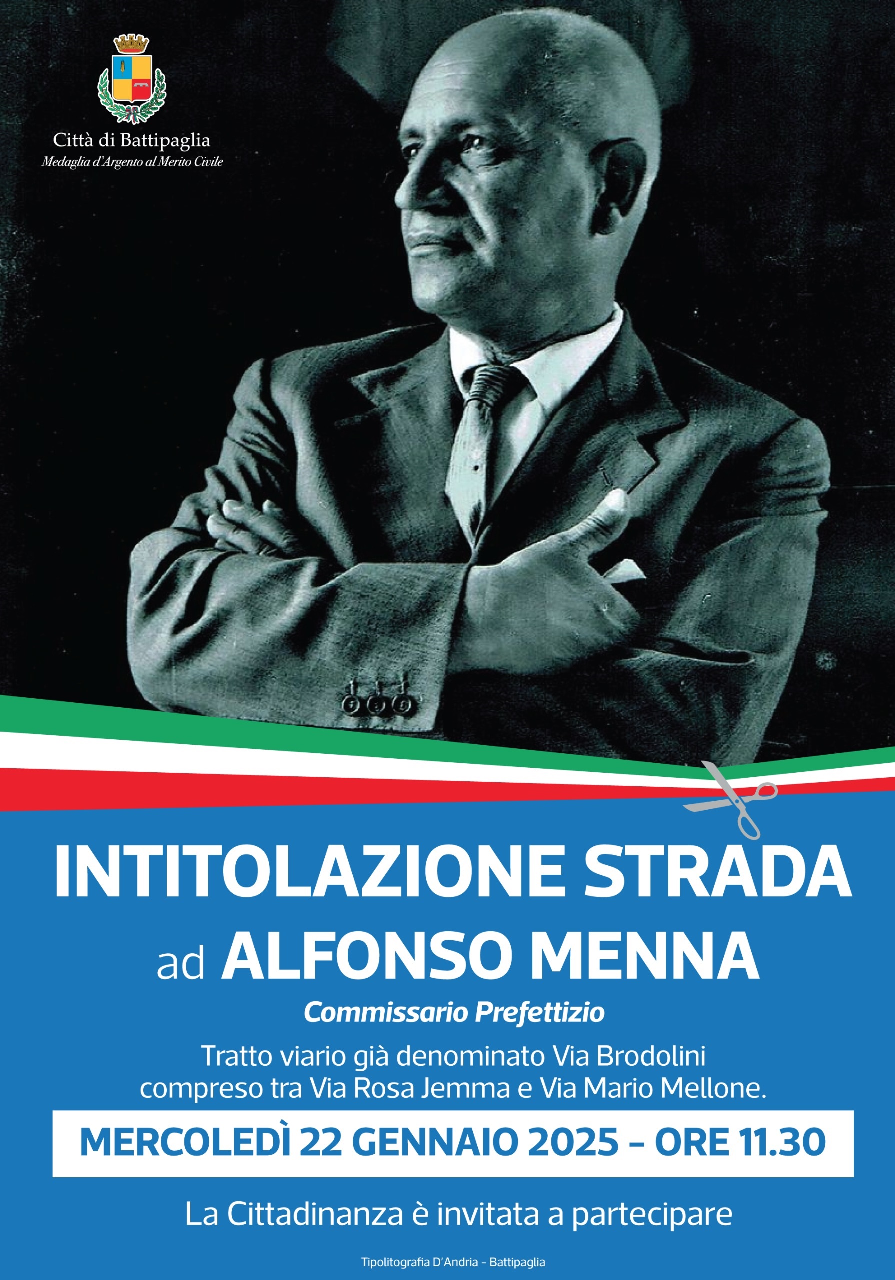 Battipaglia: celebrazione figura di Alfonso Menna, intitolazione strada