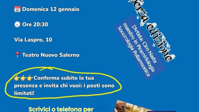 Salerno: “Salotto Sonoro di Sonologia e Piramidologia”, invito a Benessere