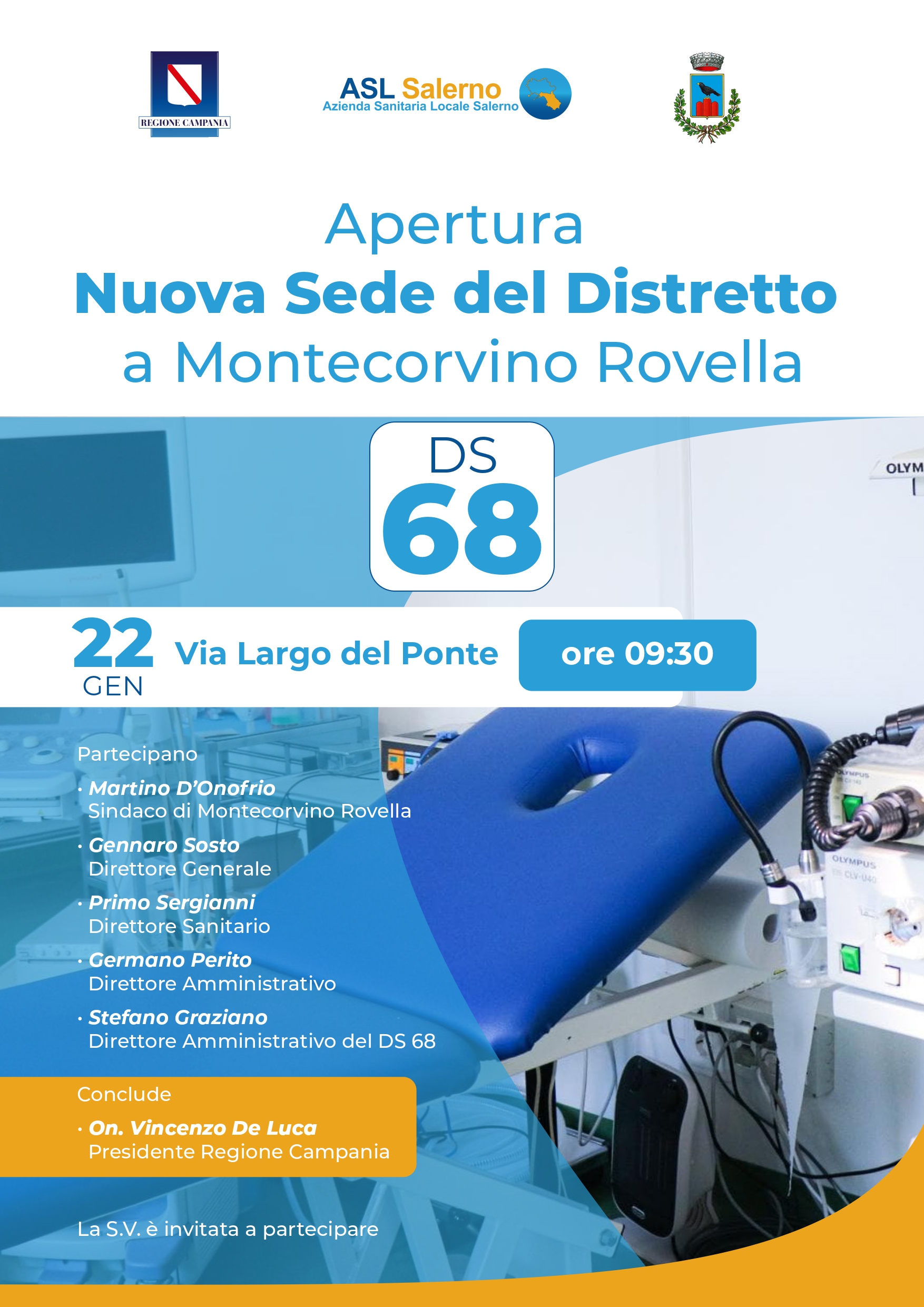 Montecorvino Rovella: apertura nuova sede Distretto Sanitario