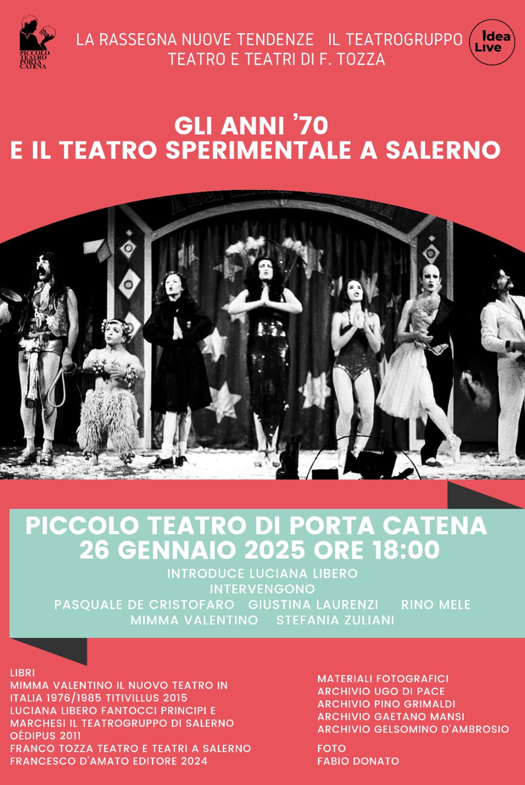 Salerno: “Anni ’70 e Teatro Sperimentale” a Piccolo Teatro di Porta Catena