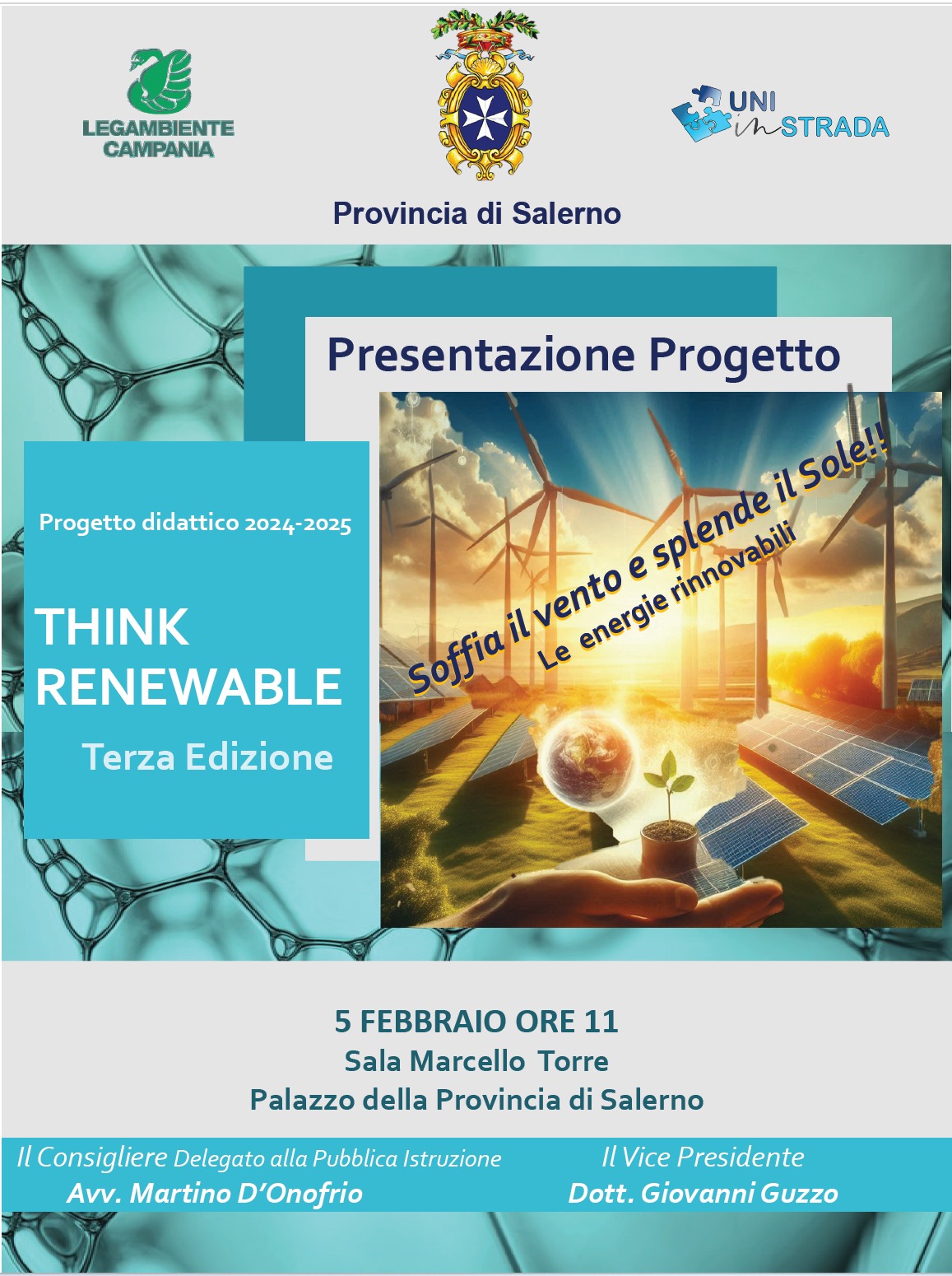 Salerno: Think Renewable, presentazione a Palazzo Sant’Agostino