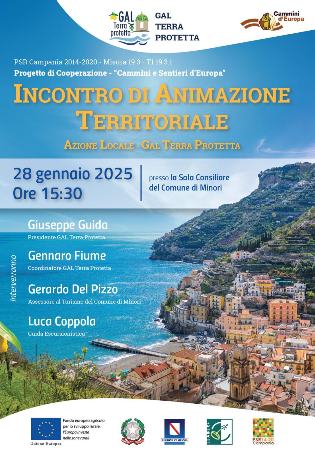 Minori: Gal Terra Protetta, incontro Cooperazione Interterritoriale “Cammini e Sentieri d’Europa”