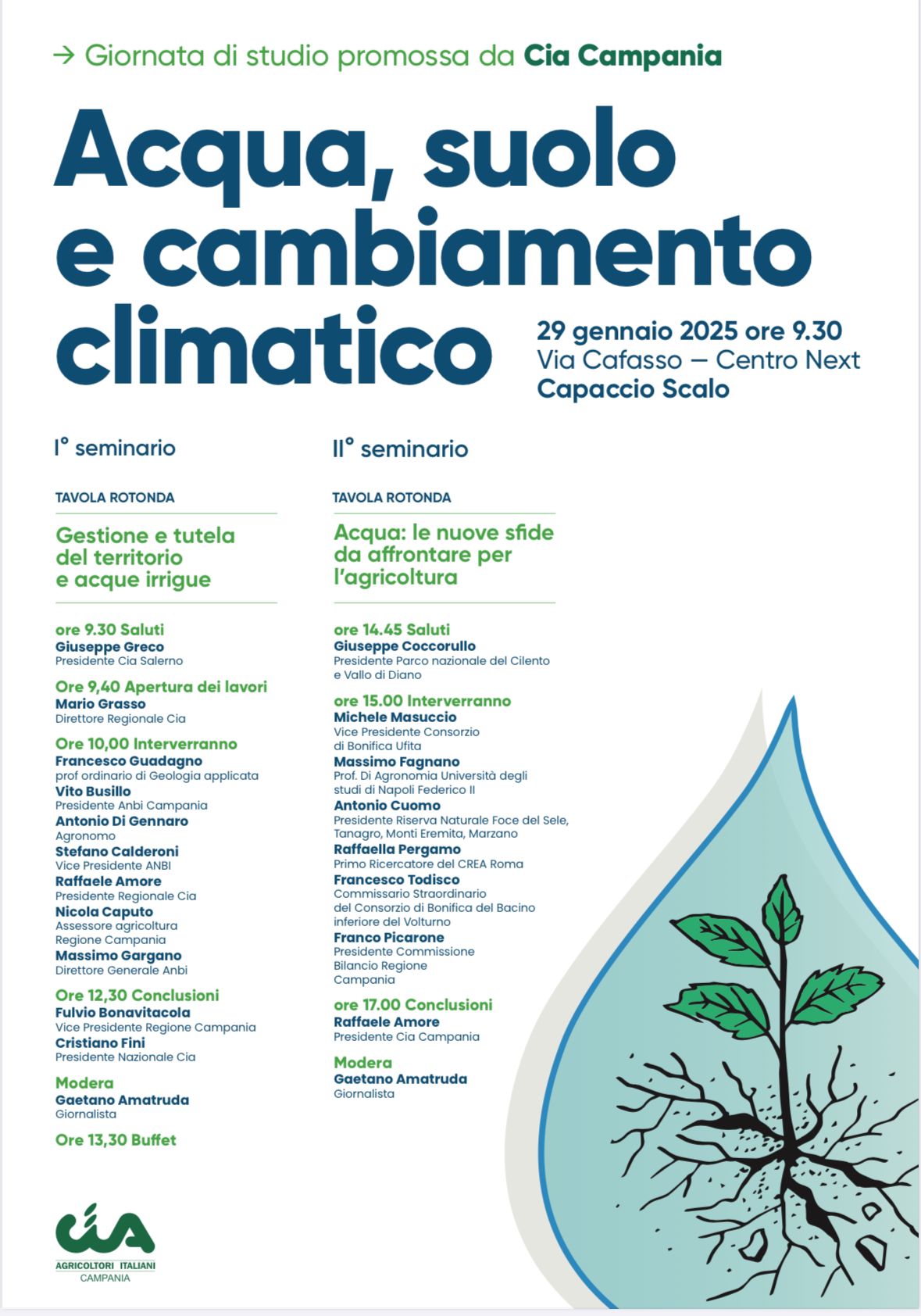 Campania: Cia, evento “Acqua, suolo e cambiamento climatico: le nuove sfide per l’agricoltura”