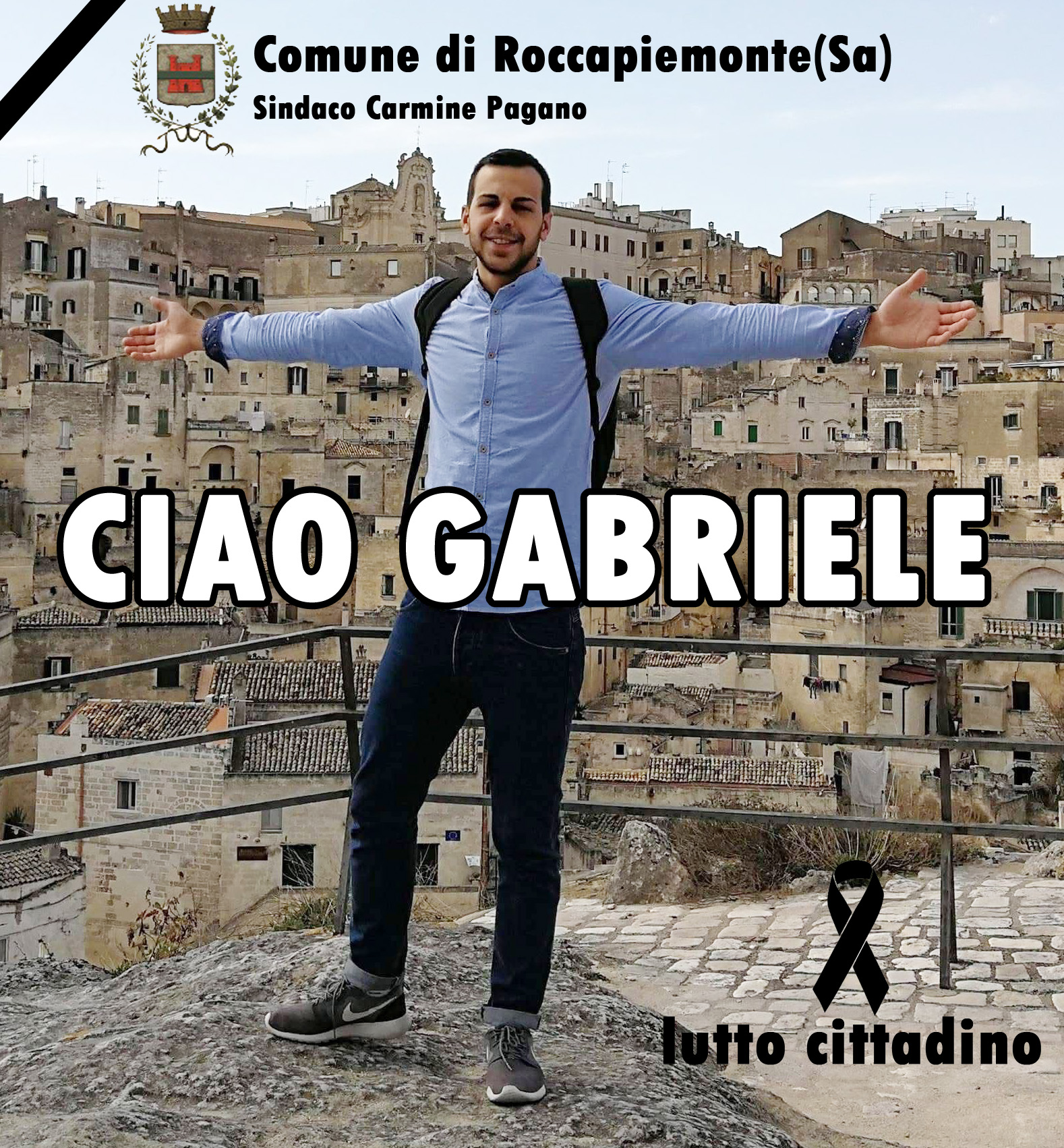 Roccapiemonte: lutto cittadino per Gabriele Raimondo