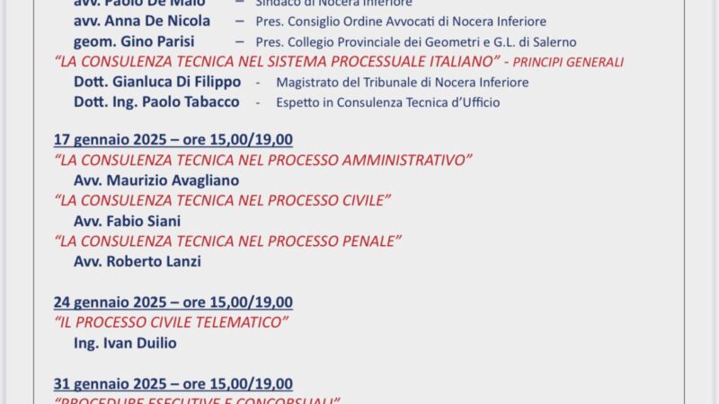 Salerno: Ordine Geometri, corso itinerante per formazione professionale presso tribunali