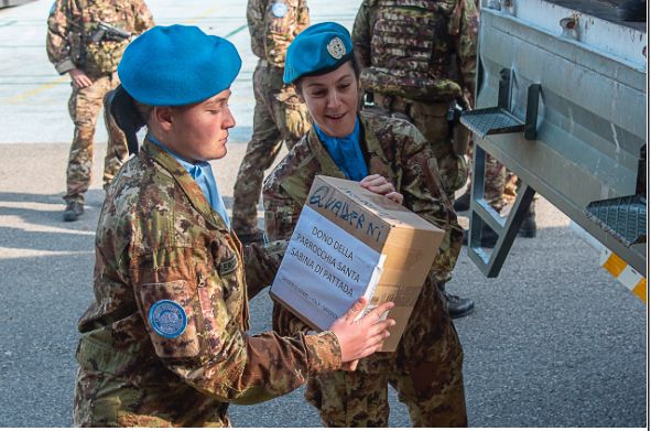 Libano: associazione “Ampio Raggio” Odv – contingente militare italiano, consegna materiale sanitario – scolastico  