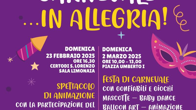 Padula: Carnevale ricco d’eventi