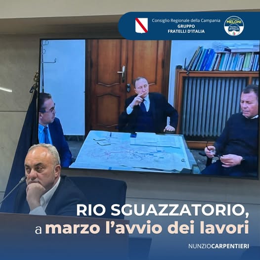 Regione Campania: consigliere Carpentieri su avvio lavori I lotto Rio Sguazzatorio