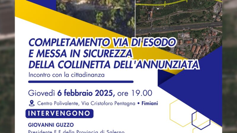 Castel San Giorgio: completamento via di esodo e messa in sicurezza collinetta Annunziata, presentazione protocollo d’intesa 