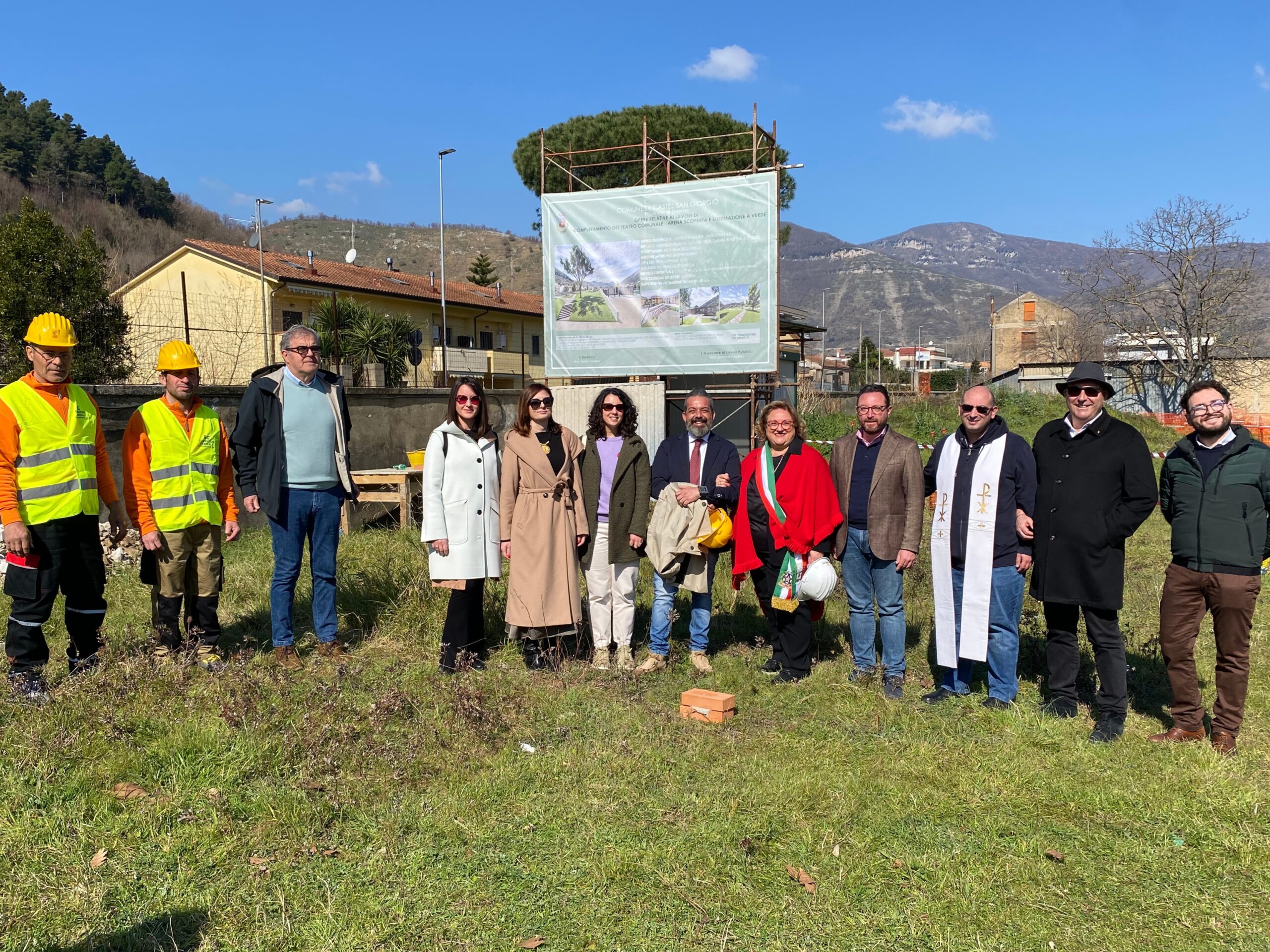 Castel San Giorgio: al via lavori nuovo teatro scoperto, posa simbolica prima pietra 