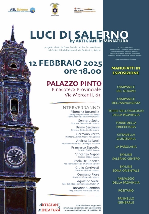 Salerno: a Palazzo Pinto, inaugurazione “Luci di Salerno by Artigiani in miniatura”