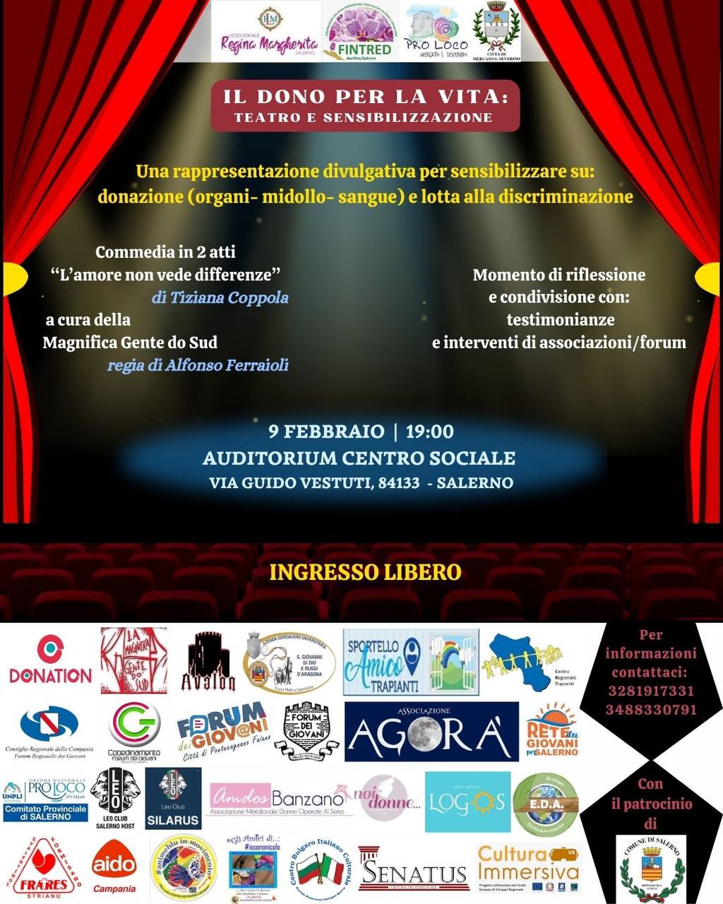 Salerno: a Centro Sociale spettacolo “Il Dono per la Vita: Teatro e Sensibilizzazione”