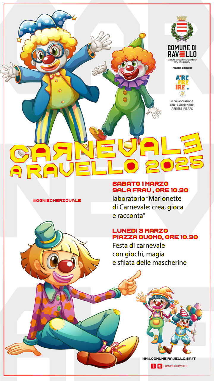 Ravello: Carnevale, 2 giorni tra giochi e magia 